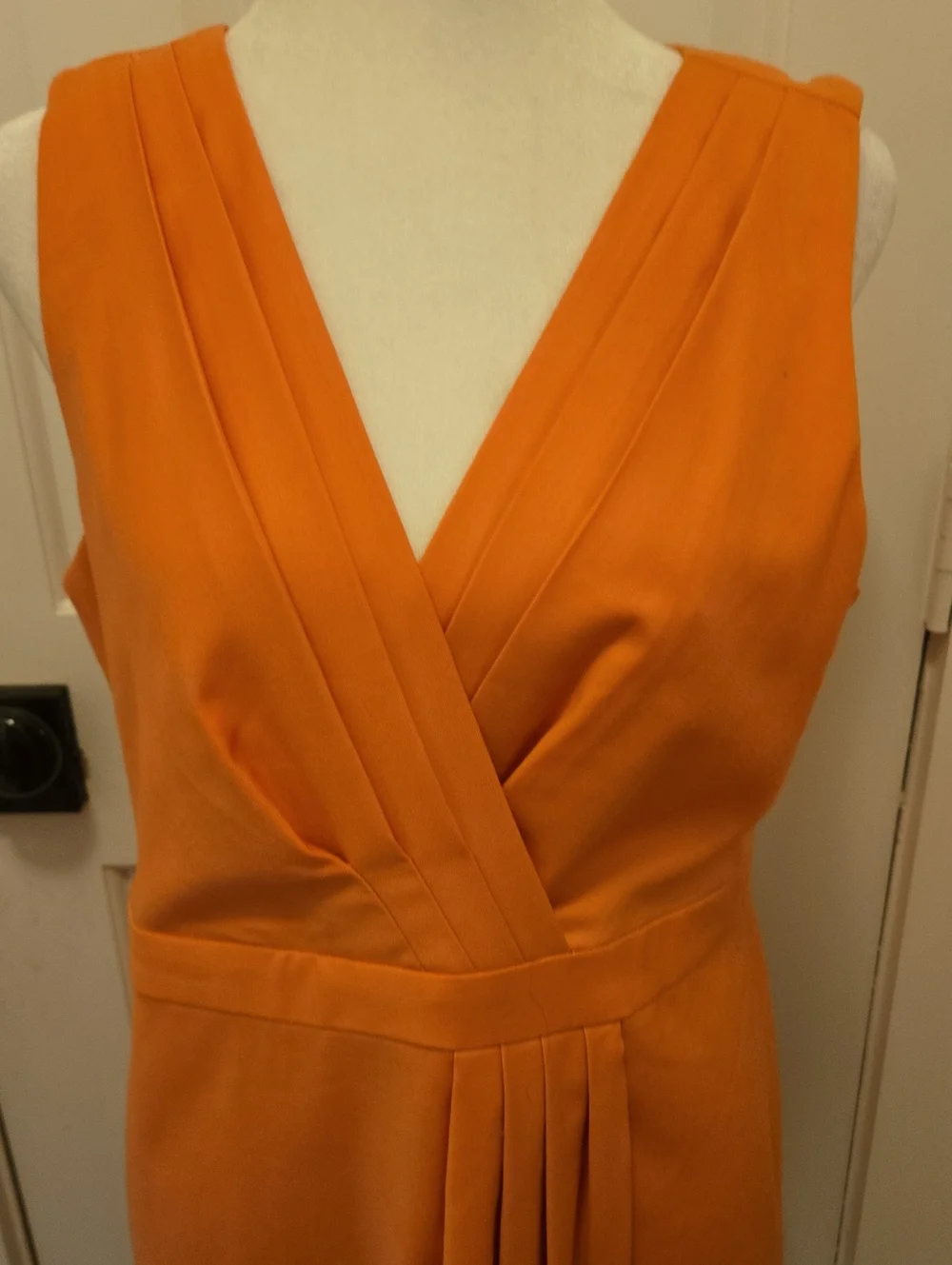J Crew Sleeveless Coral V-Neck Pleated Women’s Dress 12P
